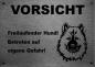 Preview: Edelstahl Warnschild Eurasier VORSICHT Freilaufender Hund! Betreten auf eigene Gefahr!